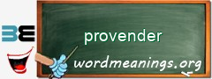 WordMeaning blackboard for provender